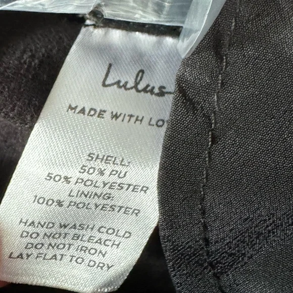 Lulus Faux Leather Black Pants Size XL - Picture 9 of 9